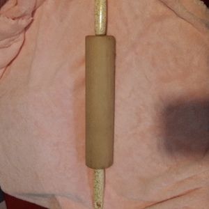 Vintage Farm House Kitchen Wooden Rolling Pin with gold glitter specks